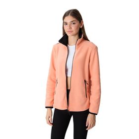 Tommylife 97173 Kavun Içi Dik Yaka Fermuarlı Rahat Form Kadın Polar Sweatshirt