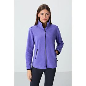 Tommylife 97173 Koyu Bej Dik Yaka Fermuarlı Rahat Form Kadın Polar Sweatshirt
