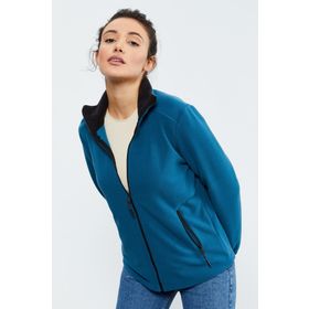 Tommylife 97173 Zümrüt Dik Yaka Fermuarlı Rahat Form Kadın Polar Sweatshirt