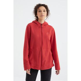 Tommylife 97233 Fiesta Kapüşonlu Fermuarlı Rahat Form Kadın Polar Sweatshirt
