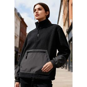 Tommylife 97238 Limon Etek Ucu Büzgülü Yarım Fermuarlı Oversize Kadın Polar Sweatshirt