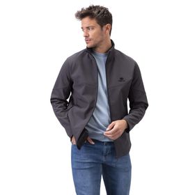 Tommylife Antrasit Fermuarlı Dik Yaka Su ve Rüzgar Geçirmez Softshell Erkek Mont