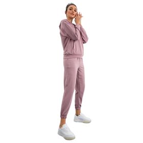 Tommylife Gri Melanj Kapüşonlu Kanguru Cep Oversize Lastik Paça Kadın Eşofman Takımı