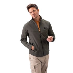 Tommylife Haki Fermuarlı Dik Yaka Su ve Rüzgar Geçirmez Softshell Erkek Mont