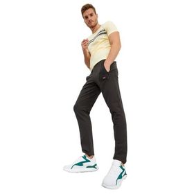 Tommylife Haki Fermuarlı Üç Cepli Dar Kalıp Klasik Paça Erkek Eşofman Alt