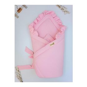 Tomuycuk Pembe 4 Kat Müslin Pamuklu Doğal Organik Bebek Kundağı
