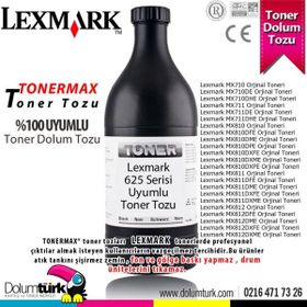Tonermax Lexmark 625 / 62D5000 /MX710 / MX711 / MX810 / MX811 / MX812 Uyumlu 250 gr Toner Tozu