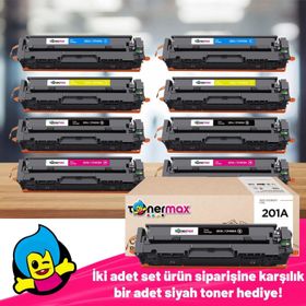 Tonermax M252 / M274 / M277 /Cf400A Hp 201A Muadil Toner Set