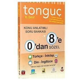 Tonguç Akademi Yayınları 8. Sınıf 0'dan 8'e Sözel Konu Anlatımlı Soru Bankası