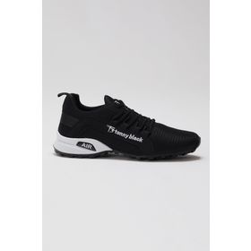 Tonny Black Beyaz Rahat Kalıp Termo Taban Bağcıklı Erkek Siyah Sneaker