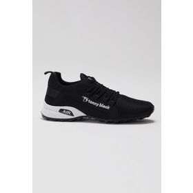 Tonny Black Beyaz Rahat Kalıp Termo Taban Bağcıklı Erkek Siyah Sneaker