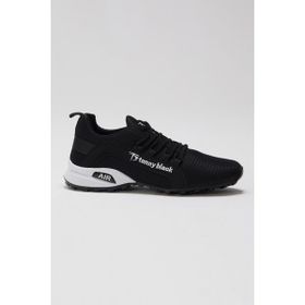 Tonny Black Beyaz Rahat Kalıp Termo Taban Bağcıklı Erkek Siyah Sneaker