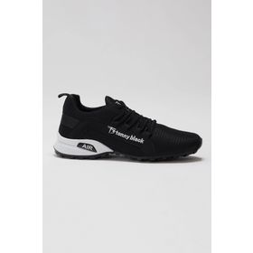 Tonny Black Beyaz Rahat Kalıp Termo Taban Bağcıklı Erkek Siyah Sneaker
