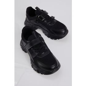 Tonny Black Çocuk Unisex Siyah Cırtlı Rahat Kalıp Sneaker