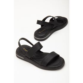 Tonny Black TBACR817 Siyah Keten Kadın Sandalet