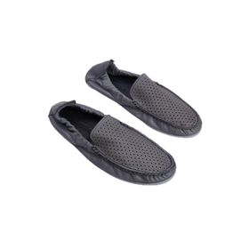 Tonny Black TBV05 Arkası Lastikli Rahat Kalıp Hakiki Deri Gri Erkek Loafer