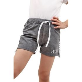 Toontoy 12209-1 Antrasit Melanj Kız Çocuk Love Şeritli Şort