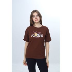 Toontoy 24971 Acı Kahve Kız Çocuk Tişört