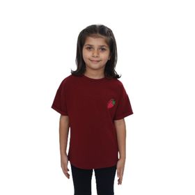 Toontoy 24978 Kız Çocuk Bisiklet Yaka Kısa Kollu Baskılı Tişört