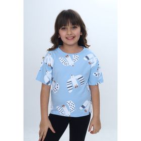 Toontoy 24981 Kız Çocuk Baskılı Bisiklet Yaka Kısa Kollu Tişört