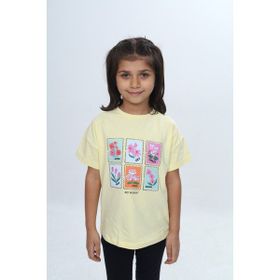 Toontoy 24982 Açık Sarı Kız Çocuk Tişört