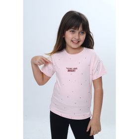 Toontoy 24983 Kız Çocuk Bisiklet Yaka Düşük Omuz Kısa Kollu Baskılı Tişört