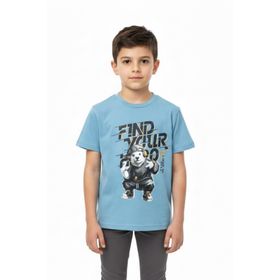Toontoy 24992 Erkek Çocuk Bisiklet Yaka Kısa Kollu Baskılı Tişört