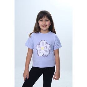 Toontoy 25006 Kız Çocuk Baskılı Bisiklet Yaka Kısa Kollu Tişört