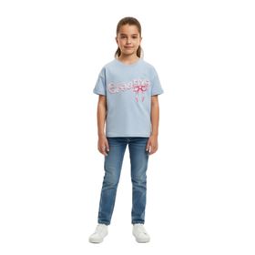 Toontoy 25010 Kız Çocuk Bisiklet Yaka Kısa Kollu Baskılı Tişört