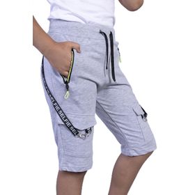 Toontoy Beli Ayarlanabilir Şerit Detaylı Gri Melanj Erkek Çocuk Kapri