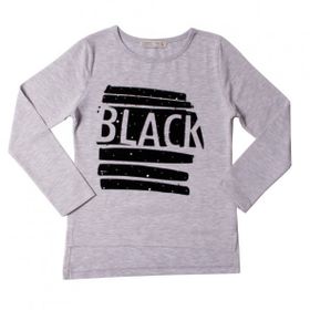 Toontoy Black Flok Nakışlı Kız Çocuk Sweatshirt
