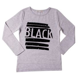 Toontoy Black Flok Nakışlı Kız Çocuk Sweatshirt