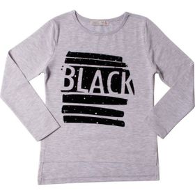 Toontoy Black Flok Nakışlı Kız Çocuk Sweatshirt