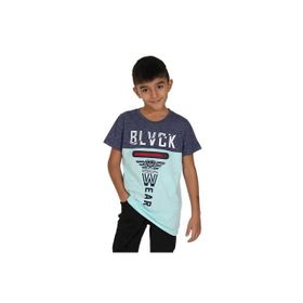 Toontoy Blvck Baskılı Lacivert-Beyaz Erkek Çocuk Tişört