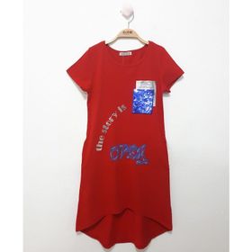 Toontoy Cepli Pul Baskılı Siyah Kız Çocuk Elbise