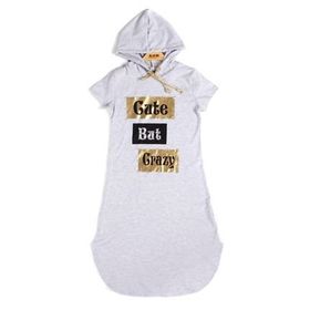 Toontoy Cute Baskılı Gri Kız Çocuk Elbise