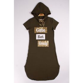 Toontoy Cute Baskılı Haki Kız Çocuk Elbise