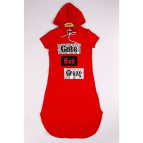 Toontoy Cute Baskılı Kırmızı Kız Çocuk Elbise