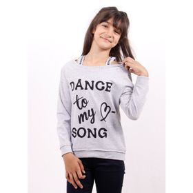 Toontoy Dange Baskılı Gri Kız Çocuk Sweatshirt