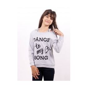 Toontoy Dange Baskılı Gri Kız Çocuk Sweatshirt