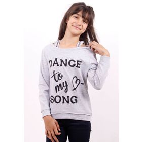 Toontoy Dange Baskılı Gri Kız Çocuk Sweatshirt