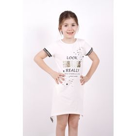 Toontoy Fabulous Baskılı Ekru Kız Çocuk Elbise