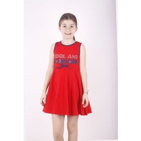 Toontoy Fabulous Baskılı Nar Çiçeği Kız Çocuk Elbise
