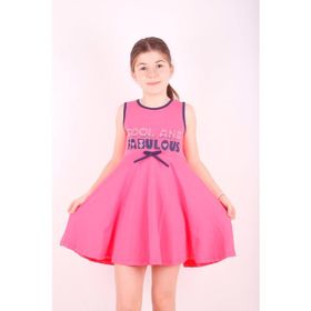 Toontoy Fabulous Baskılı Nar Çiçeği Kız Çocuk Elbise