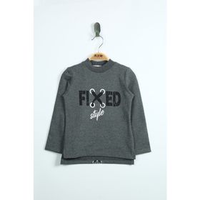 Toontoy Fixed Varak Baskılı Mavi Kız Çocuk Sweatshirt