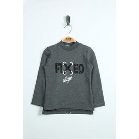 Toontoy Fixed Varak Baskılı Mavi Kız Çocuk Sweatshirt