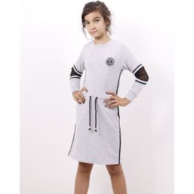 Toontoy Göğsü Armalı Şeritli Gri Melanj