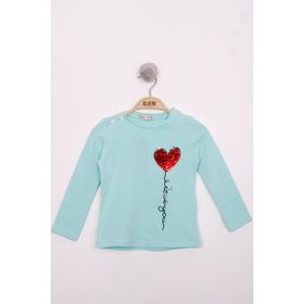 Toontoy Göğsü Nakışlı Kız Çocuk T-shirt