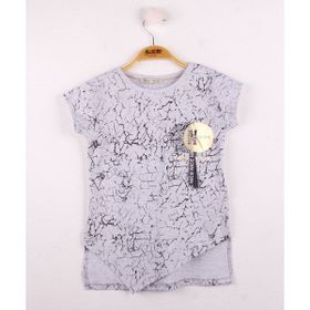 Toontoy Göğsü Şerit Aksesuarlı Kız Çocuk T-shirt