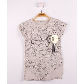 Toontoy Göğsü Şerit Aksesuarlı Kız Çocuk T-shirt